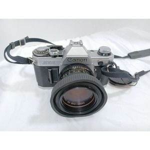 Canon AE-1 35mm SLR Film Camera w/ Semi Rigid Leather Case Tested + EXTRAS Read